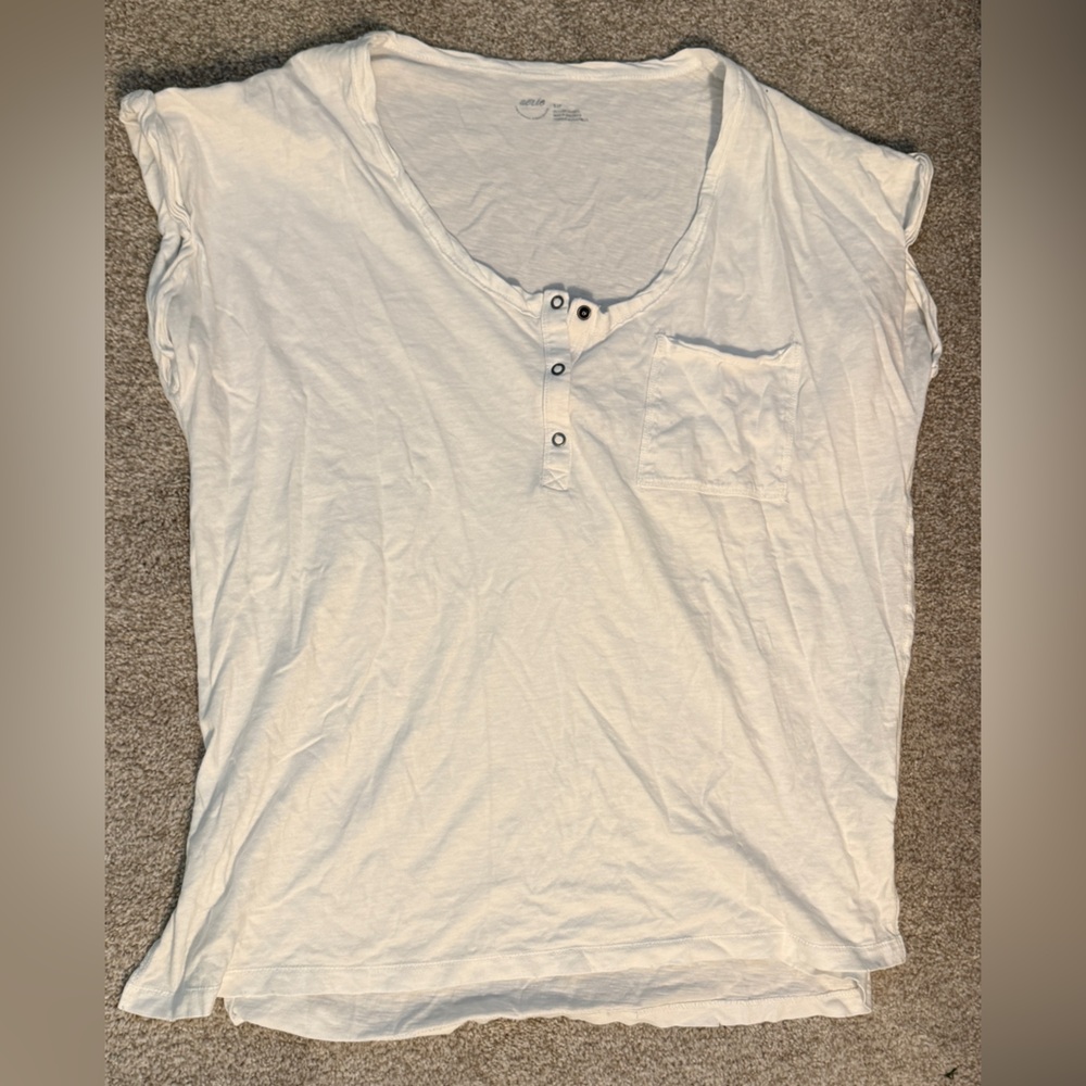 Aerie White Henley Shirt